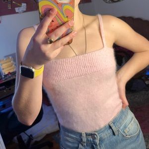 Dana Butchman Fluffy Furry Y2K Light Pink Tank